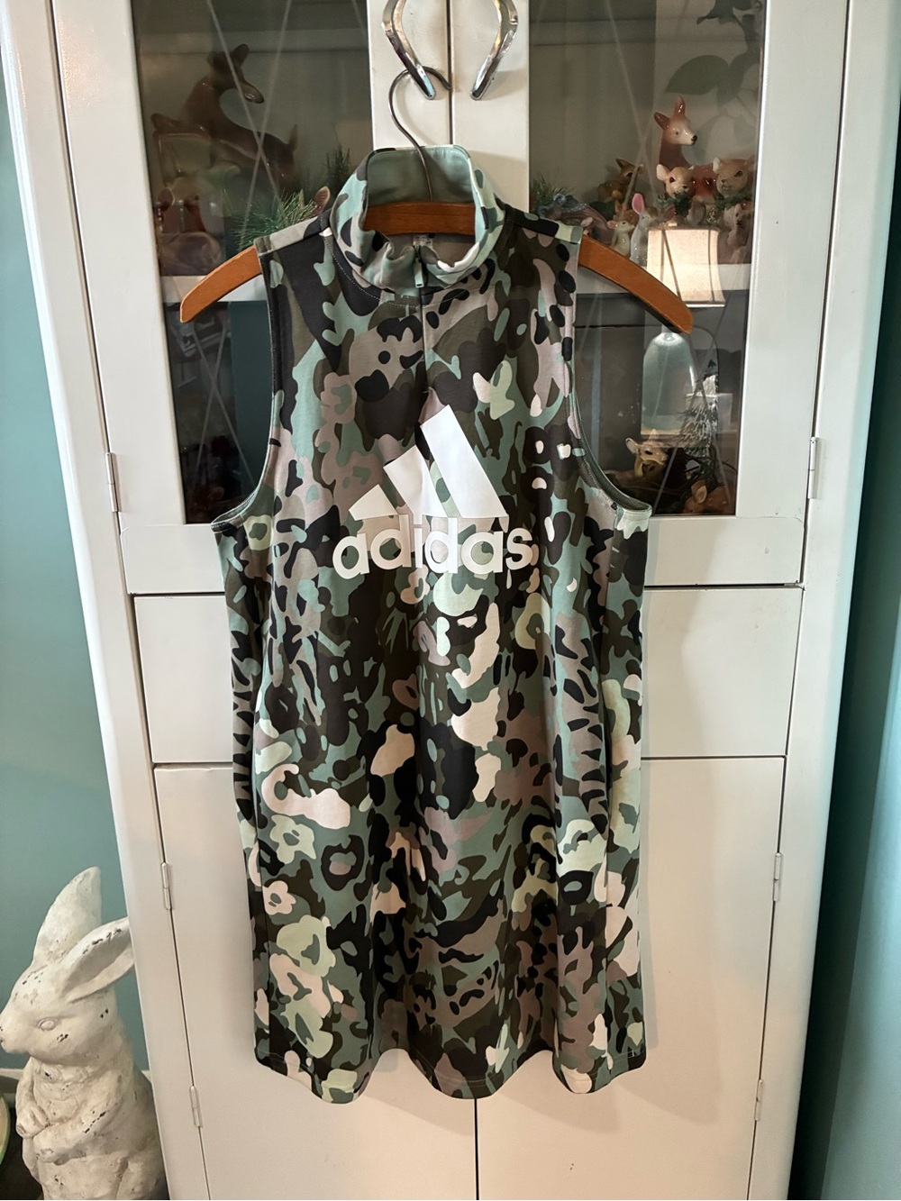 Adidas sz S Camo Logo Sleeveless Dress with High Neck nwot
